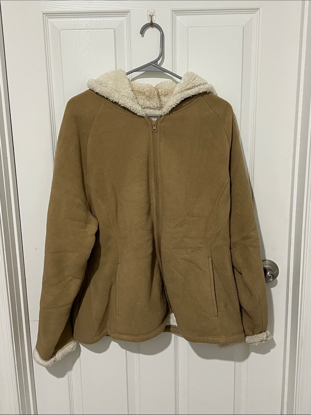 Faded Glory Cream Sherpa-Lined Jacket